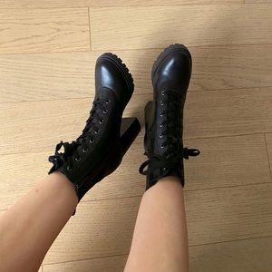 Steve Madden Leather Lace Up Boots